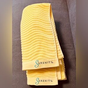 CARNIVAL CRUISE SHIP set of 2 Yellow Towels  with Serenity Logo 64" x 34" cotton